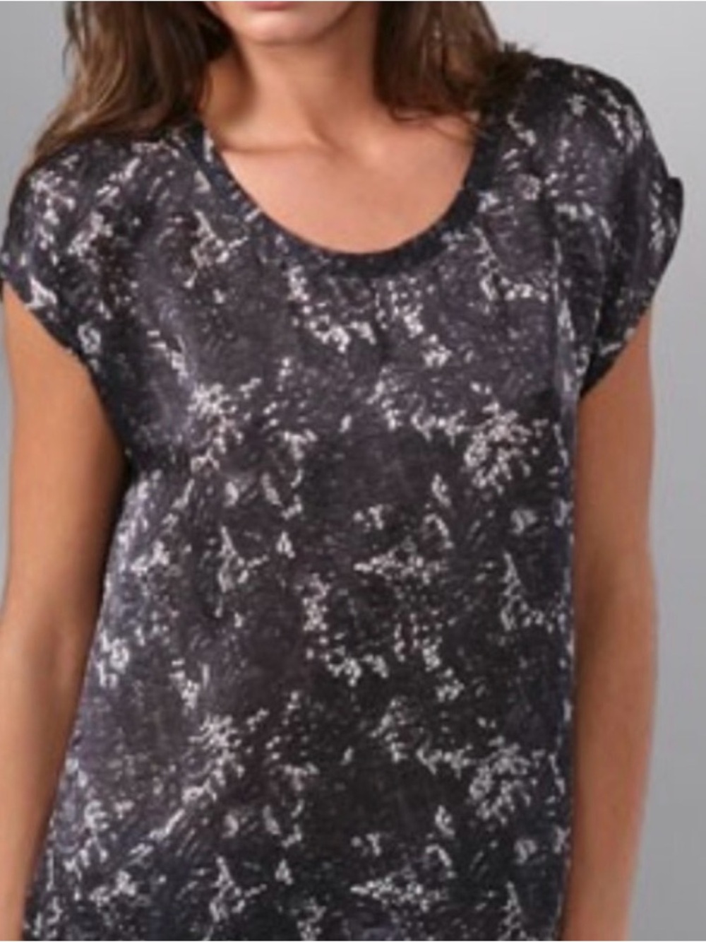 Theory Silk Black Floral Lace-Effect Sleeveless Top